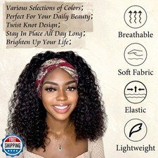 STGDAK 4 Pack Wide Headbands for Women Cute Boho Headband Floral Knotted Turb...