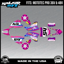 Graphics Kit for MotoTec 36V and 48V Pro Electric Dirt Bike Split Series-Magenta