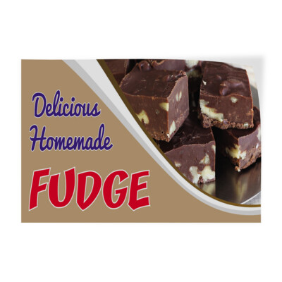 Decal Stickers Delicious Homemade Fudge Vinyl Store Sign Label Restaurant & Food