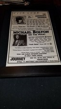 Nick Lowe/Michael Bolton/Journey Rare Original Radio Promo Poster Ad Framed!