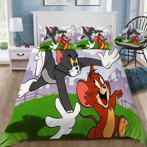 Disney Tom And Jerry 2 Quilt Duvet Cover Set Bed Linen King Bedding