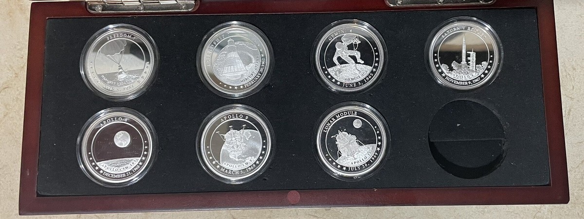 Bradford exchange Silver Plated coins APOLLO RACE TO TNE MOON!! | eBay