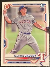 2021 BOWMAN DRAFT CAMERON CAULEY TEXAS RANGERS PROSPECT #BD-192 1ST BOWMAN PAPER