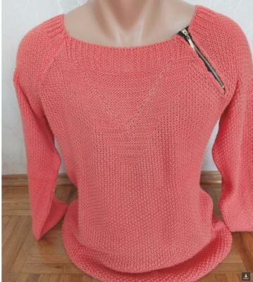 H A N D A R B E I T : Damen Pullover in lachs   in Gr.  38