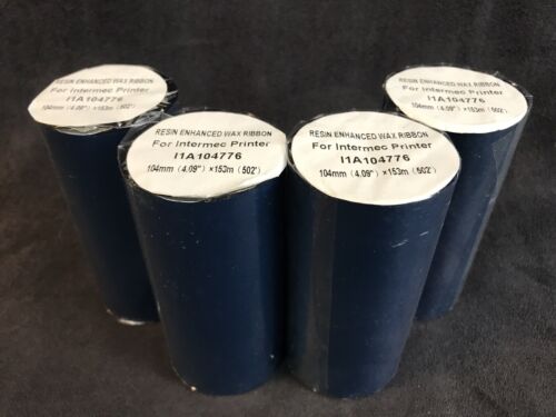 4 x Intermec Resin Enhanced Wax Ribbon, 4.09'' x 502' (104mm x 153m) Black - Picture 1 of 5