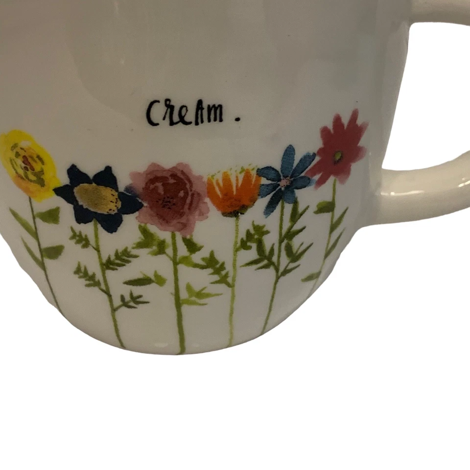 Jarra crema floral Rae Dunn artesanal flor granja crema Foto 2 de 4