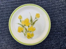 6 STONYBROOK BY JAPAN 10 3/4" Stoneware Dinner Plates w/Yellow Flowers-all alike