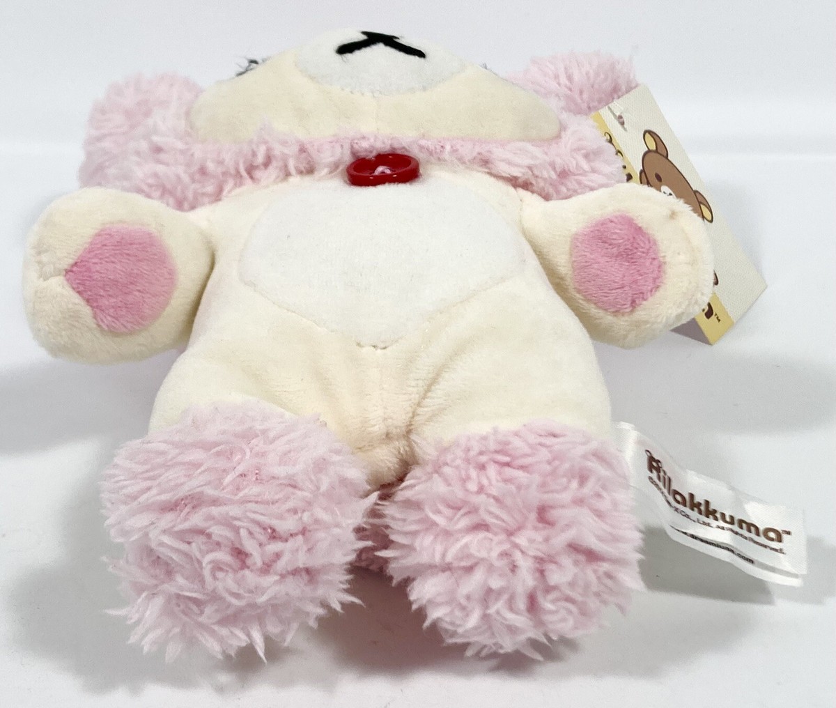 Rilakkuma Korilakkuma Pink Rabbit Ears Red Button 9