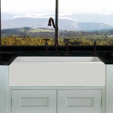 36" Fireclay Farmhouse Farm Farmers Farmsink fluted Sink White Thick Wall  Italy