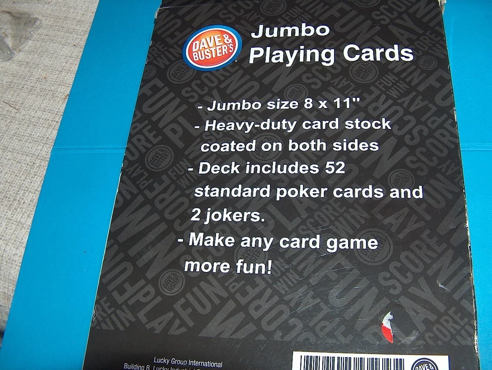 Jumbo Playing Cards by Dave and Buster's 8 X 11 inches - Image 4 of 4