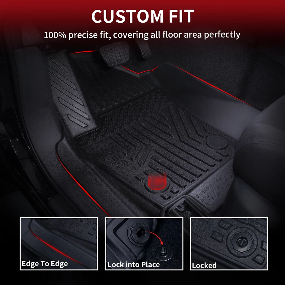 Floor Mats for Toyota Tacoma 2024-2026 Auto Tran All Weather Liners 1st&2nd Row Foto 3 de 4
