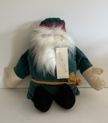Woof & Poof Vintage Santa Claus plush Christmas Velvet Wind Up Music 16 