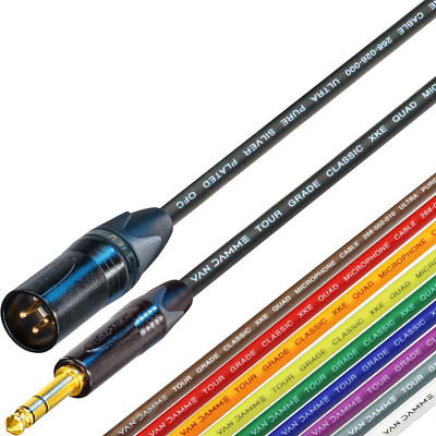 Câble Audio Neutrik / Van Damme - TRS Jack Anglé Vers XLR Mâle Anglé - Longueur 3m Ou 5m