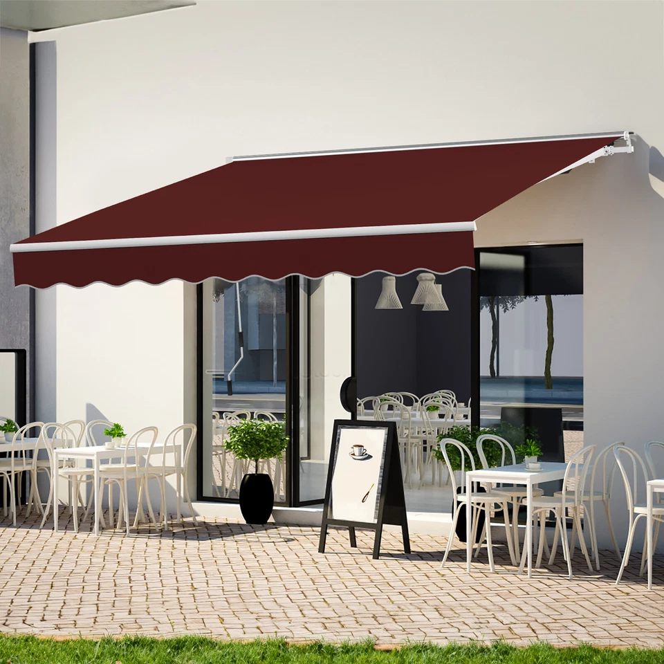 EPICOZY Patio Awning Manual Retractable Sun Shade Canopy Outdoor Deck Shelter 3 Size