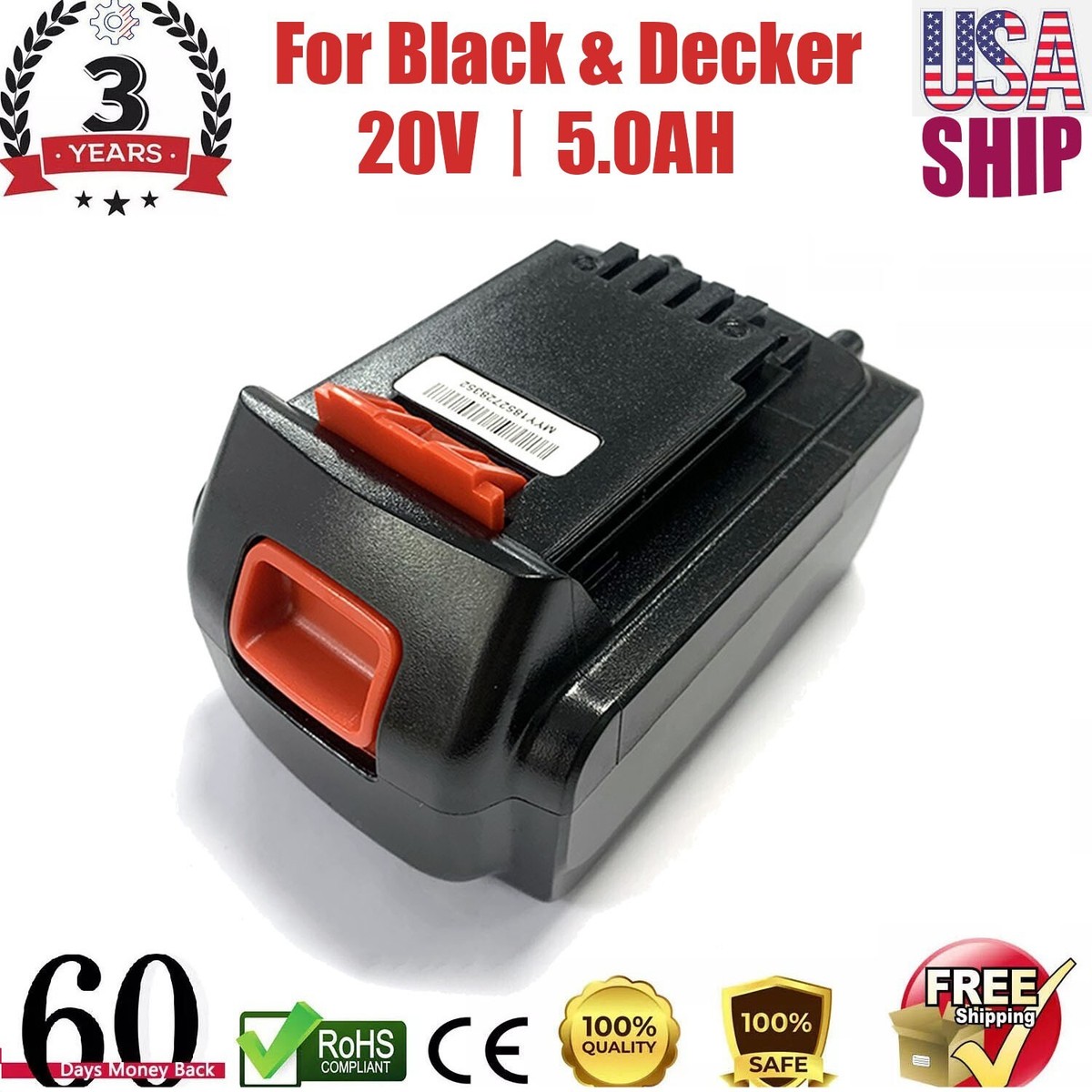 20Volt LB2X4020 Battery FOR Black and Decker 20V MAX Lithium LBXR20  LBX20