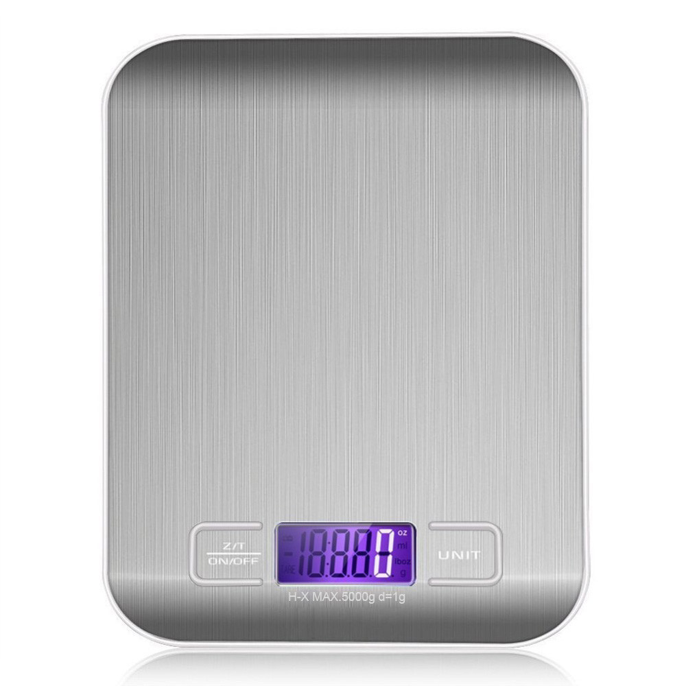 Digital Kitchen Scale Stainless Steel Food Weight Balance USB Charging 5KG/10KG-image