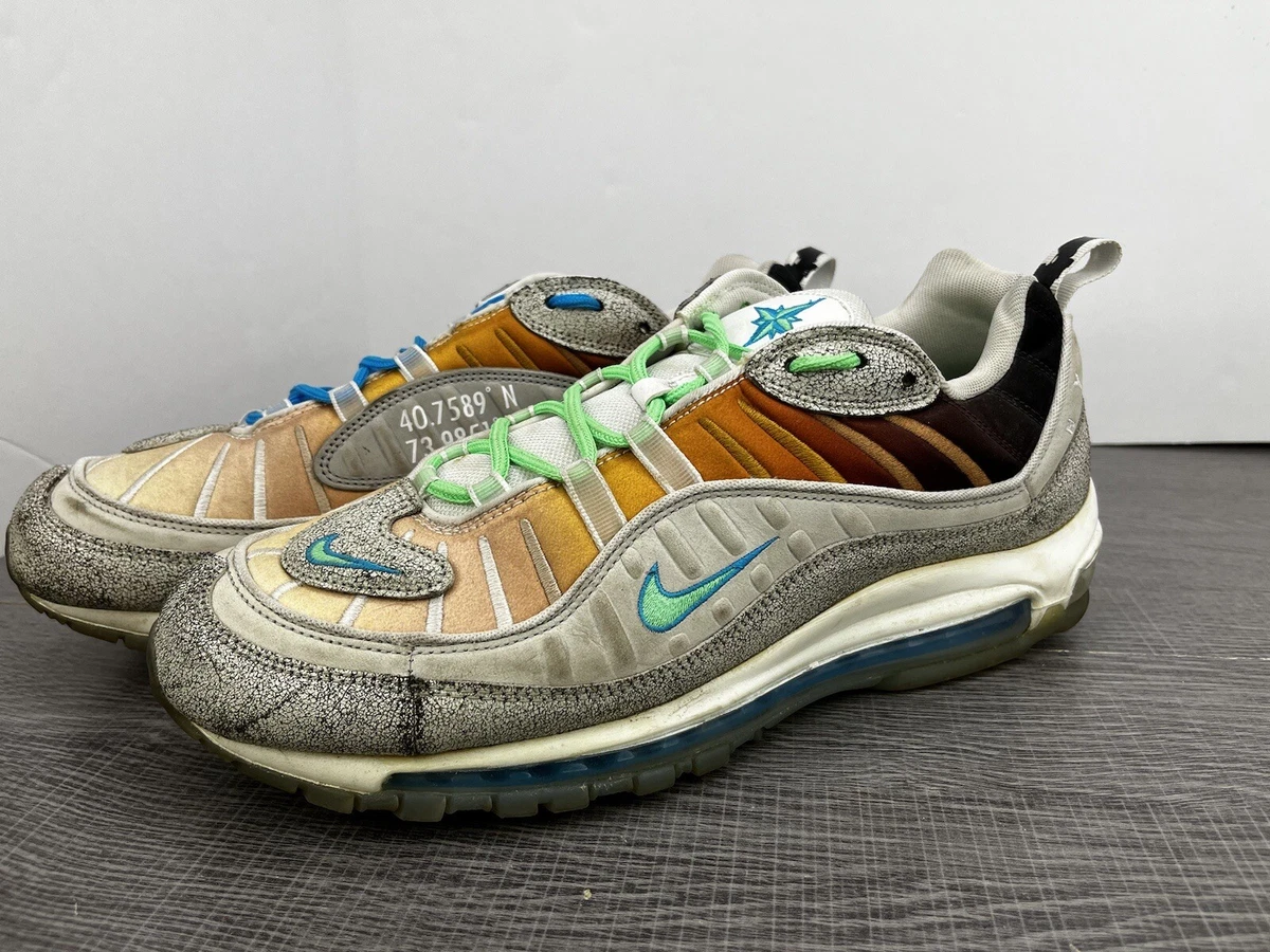 NIKE AIR MAX 98 OA GS 'La Mezcla' SZ12 Used 2019 CI1502-001 Grey Blue Size 12