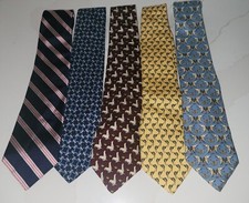 LOT OF 5 Brooks Brothers Silk Ties Striped Elephants Marlin Fish Seals USA Made