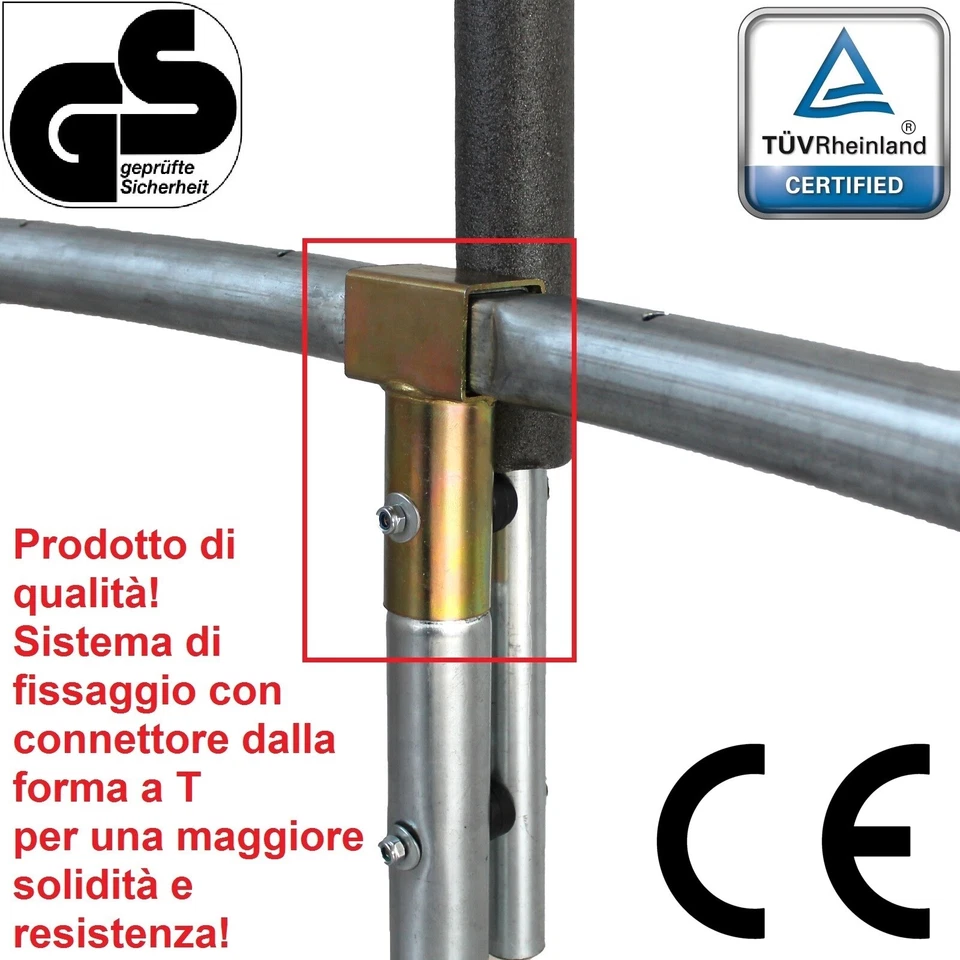 YellooSport Trampolino Tappeto Elastico Salta Bambini Ø185 250 310 370 cm BLU - Immagine 3 di 4