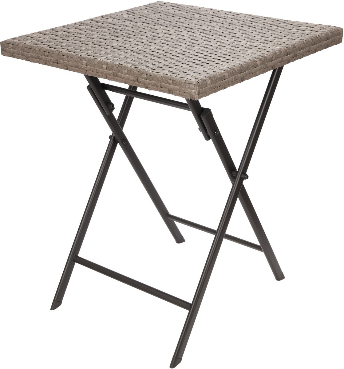 Relaxdays Lot De 2 Tabourets Pliants BASTIAN Effet Rotin Marron - Jardin, Balcon, Terrasse