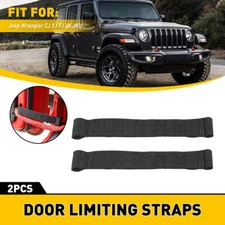 2X Heavy Black Duty Door Check Limiting Strap For Jeep Wrangler CJ YJ TJ JK JKU