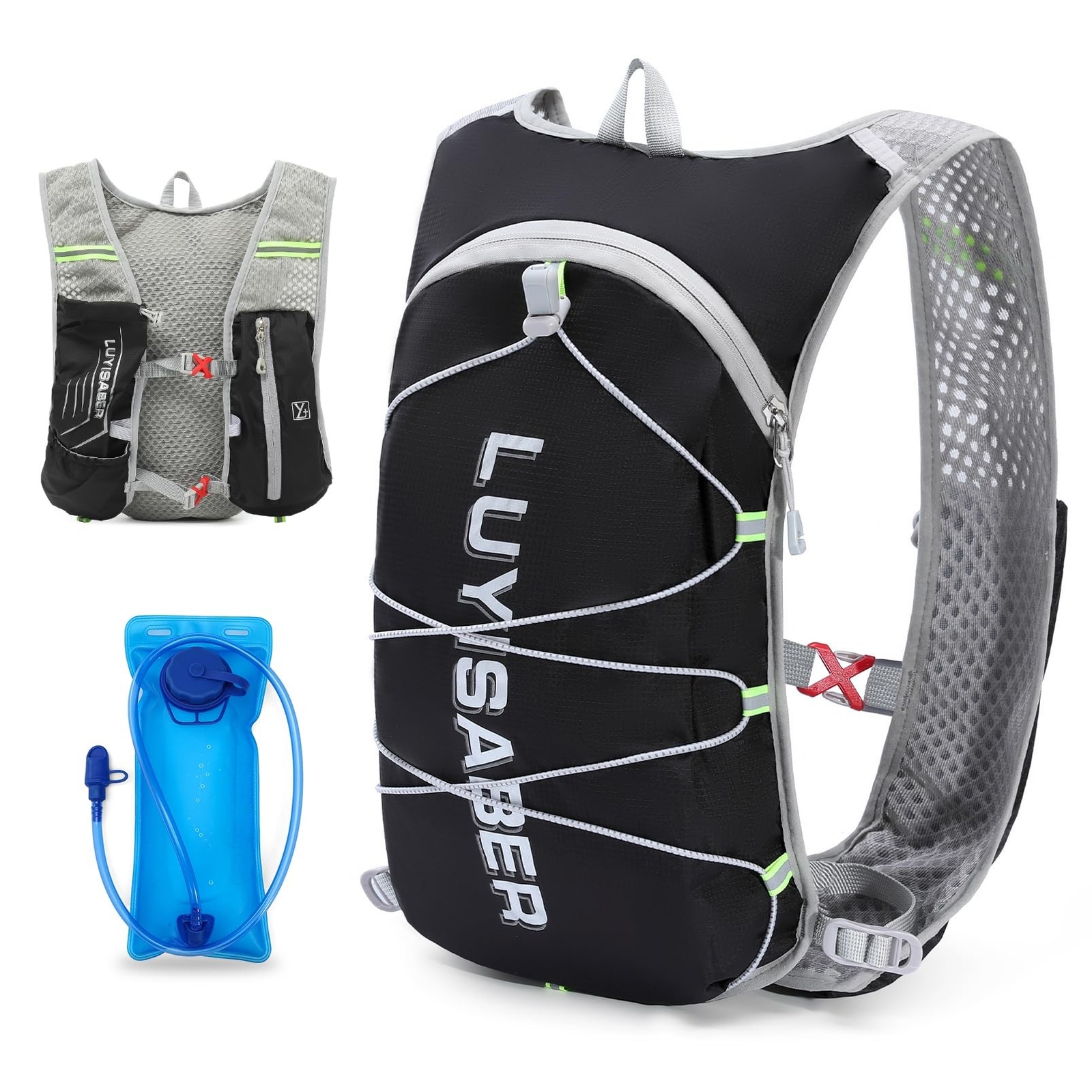 KSIBNW Lightweight Running Hydration Vest Backpack with 1.5L Water Bladder