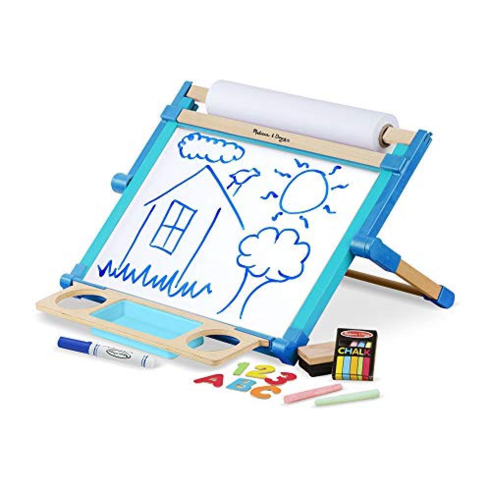 Melissa & Doug- Deluxe Cavalletto da Tavolo a Due Lati, Colore Blu, 2790 - NUOVO