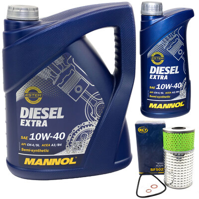 MANNOL Diesel EXTRA 10W40 API CH-4/SL 6 Liter + Ölfilter SF 502 für Mercedes 190