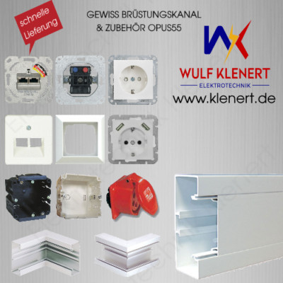 GEWISS BRÜSTUNGSKANAL FENSTERBANK KANAL 70x100 8m + ZUBEHÖR OPUS55 GP  9,54/mtr