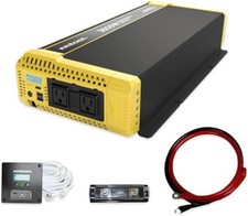 Inversor de onda sinusoidal pura Krieger 3000 vatios 12 V a 110 V tomas de CA dobles y USB