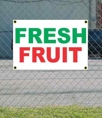 2x3 FRESH FRUIT Red White & Green Banner Sign NEW Discount Size & Price