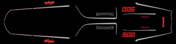 1985 Kawasaki ZX900 A2 GPz900 Ninja Complete Decals & Pin Striping