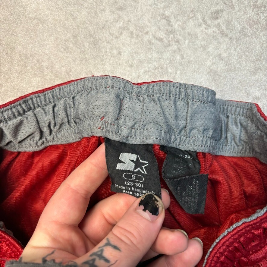 Starter Shorts Mens Y2K Vintage Summer Gym Running Bottoms, Red, Small image 6