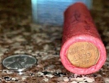 WHEAT PENNY ROLL 50 PENNIES FROM 1956-1958 WITH BONUS STEEL 1943
