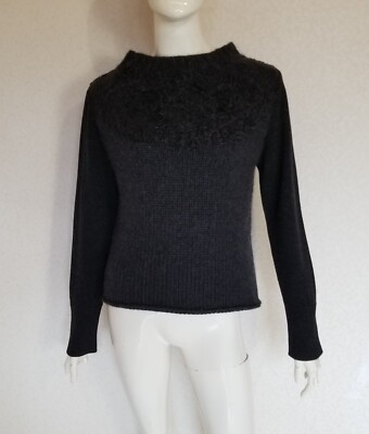 Brunello Cucinelli dicker sehr flauschiger Kaschmir Pullover Anthrazit