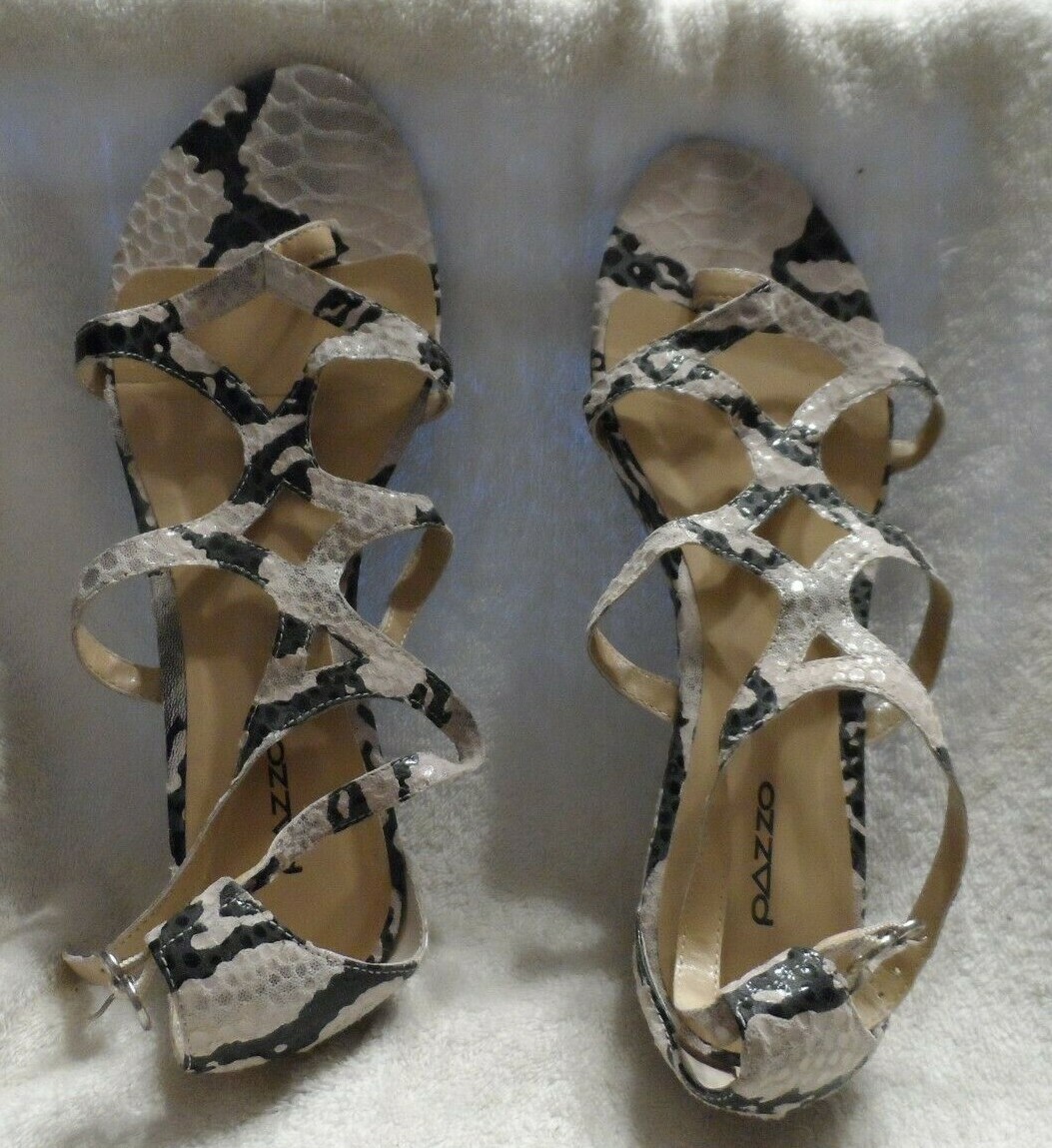 PAZZO beige tan snakeskin python snake embossed l… - image 1