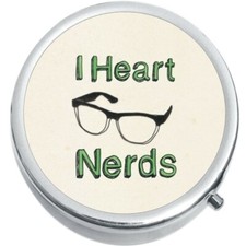 I Heart Nerds Medicine Vitamin Compact Pill Box
