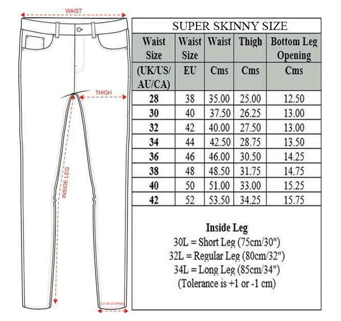 Kruze Mens Jeans Skinny Leg Slim Fit Super Stretch Denim Pants All Waist Sizes - Image 2 of 2