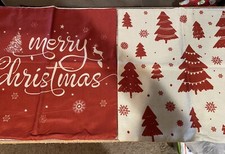 4 piece Christmas throw pillow cases 17X17 zip closure Christmas Holiday