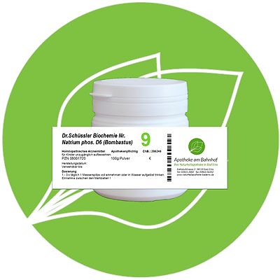 Schüßler - Salz 9 Natrium phos. D6 glutenfrei 100g Pulver PZN 08001720