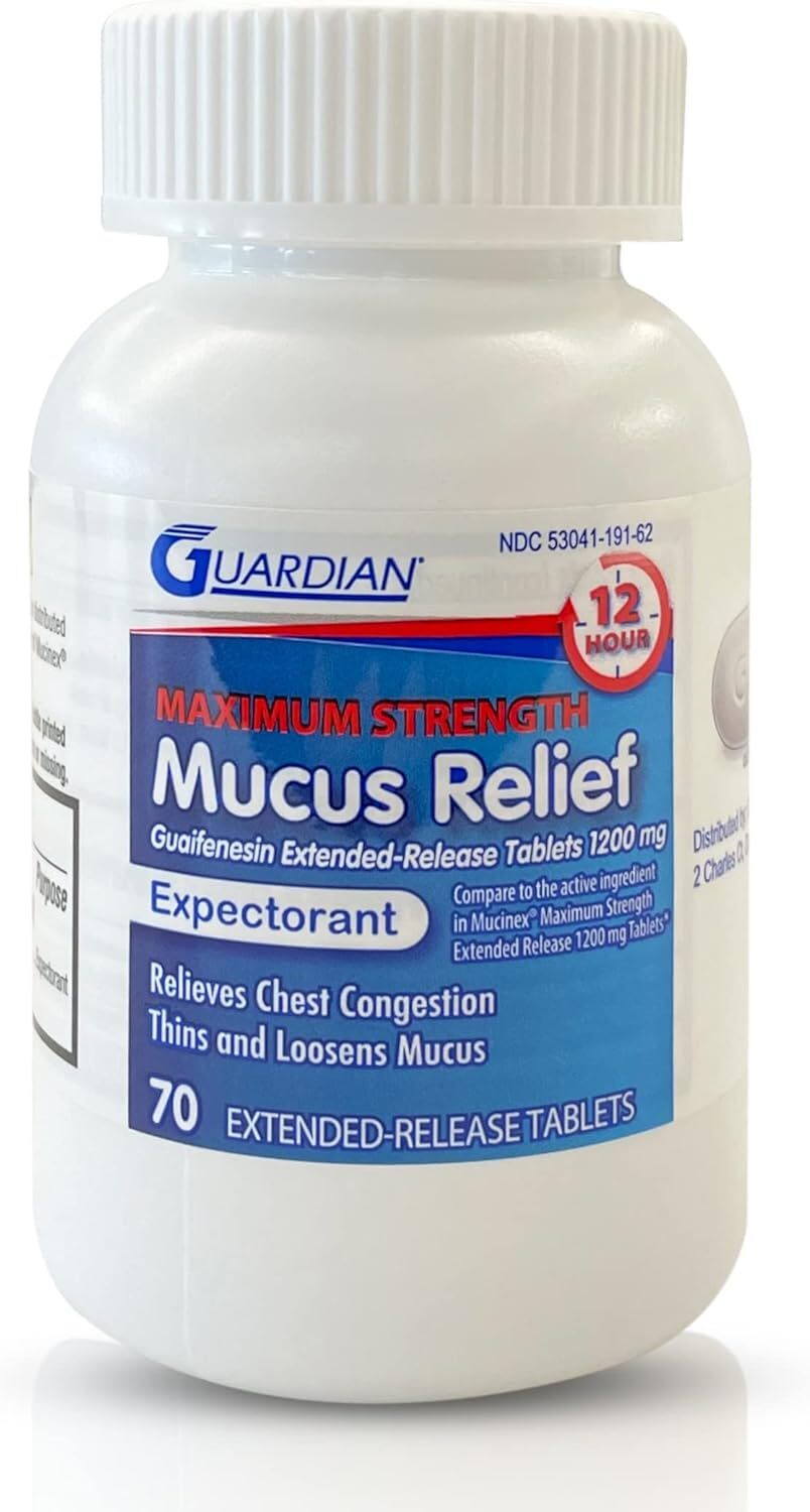 Guardian Mucus Relief 12 Hour (70 Count) Extended Release Guaifenesin, 1200mg Ma