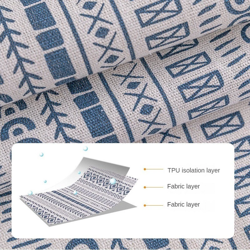 Printed Cotton Linen Tablecloth with Tassels – Boho Tribal Dining Cover - Image 3 of 4