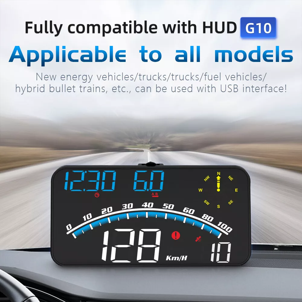 Car GPS HUD with Speed MPH Digital Speed KM/H MPH Meter Large LCD Display  Displays Speed Distance Time for Cars Vehicles