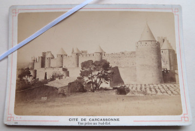 Originalabzug Album Stadt Carcassonne Südostansicht N.D 1880 Foto Cpa 11
