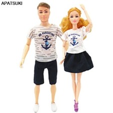 2sets/lot Couple Clothes for 11.5" 1/6 Doll Outfits for 12" Boy Doll Accessories