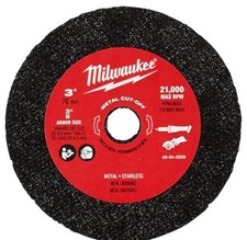 Milwaukee 9Inch X 3/32Inch X 7/8Inch Metal Cut-Off Wheel-Single