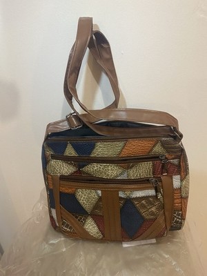 Damen Umhängetasche - geometrisches Muster - Pu-Leder