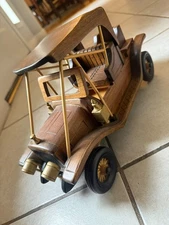 **Handcrafted Vintage Wooden Car Model - 13 Inch
