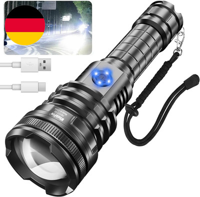Wholefire Taschenlampe LED Aufladbar USB, Extrem Hell 90000 Lumens XHP160 Taktis