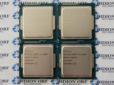 Lot of 4 INTEL Core i3-4160T SR1PH 3.10 GHz 3 MB SmartCache 35 W SKU 19211